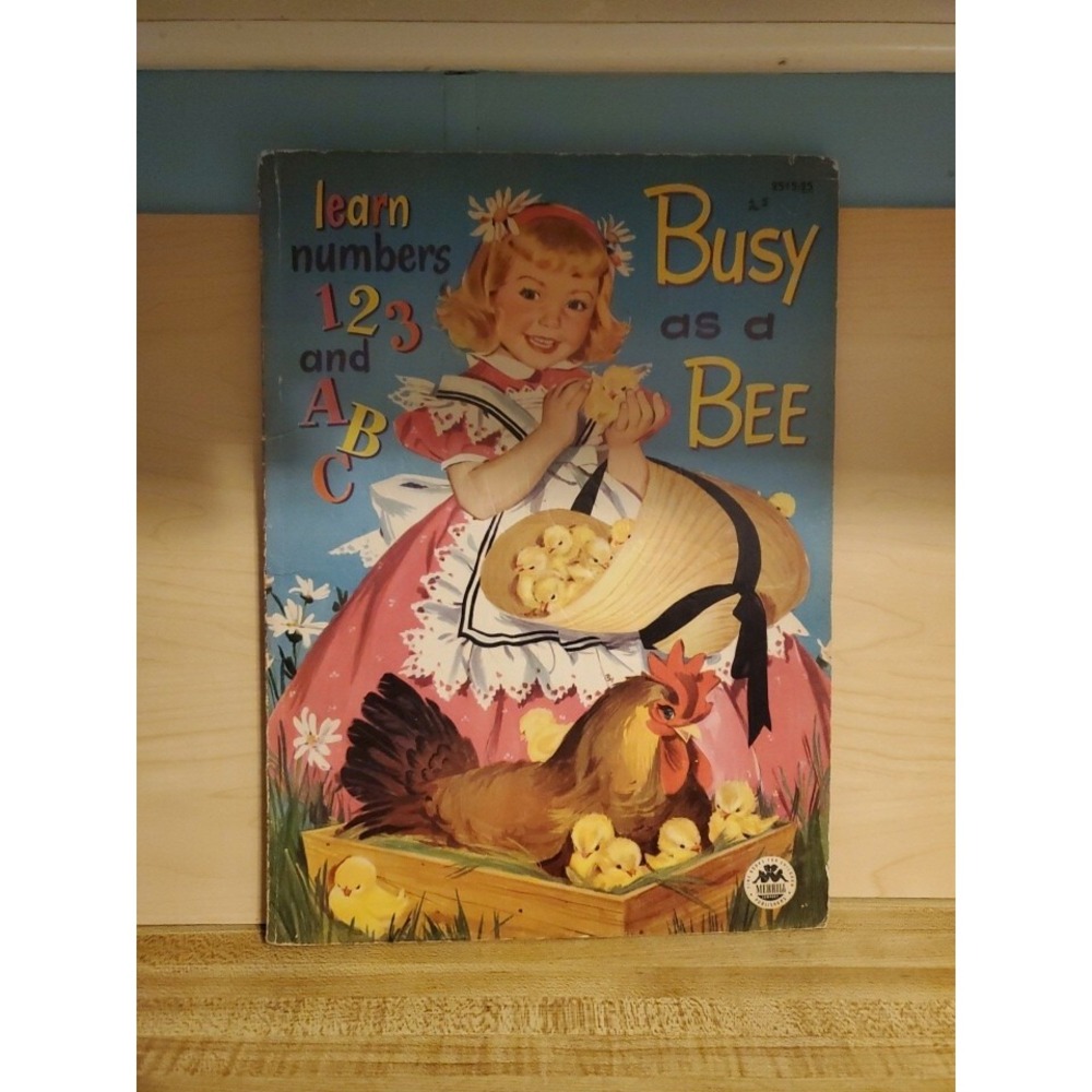 Vintage 1954 Busy As A Bee Children's Learn Numbers & Letters Softcover Book